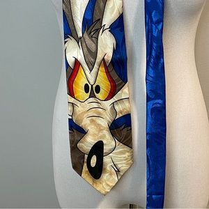 Wile E. Coyote Neck Tie Gold City Hand Made 100% Silk